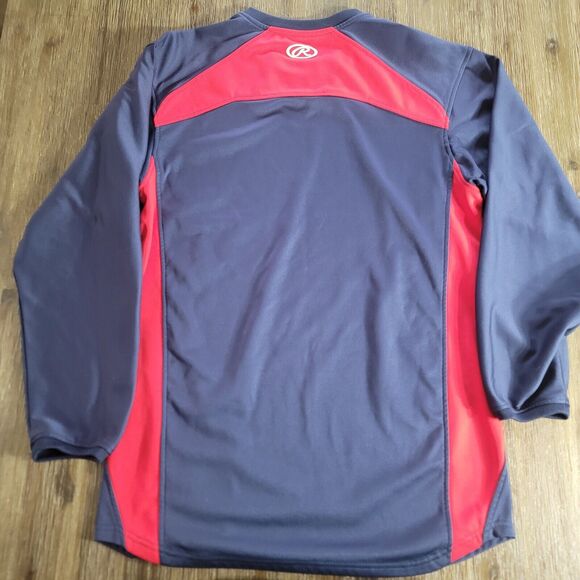Rawlings Men’s Size Medium Blue Red A's Long Sleeve Jersey 100% Polyester - Picture 8 of 9